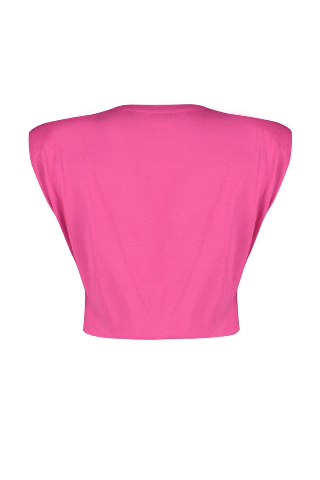 Fusya %100 Pamuk Vatkal? Crop Bisiklet Yaka Orme T-Shirt TWOSS21TS0379