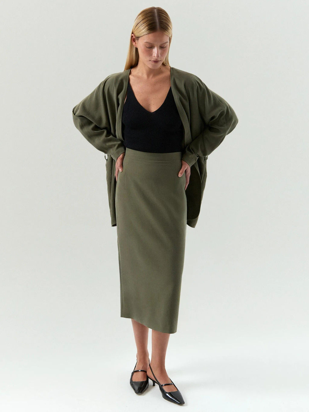 EMKA / Юбка-карандаш миди из тенсела  фото 2