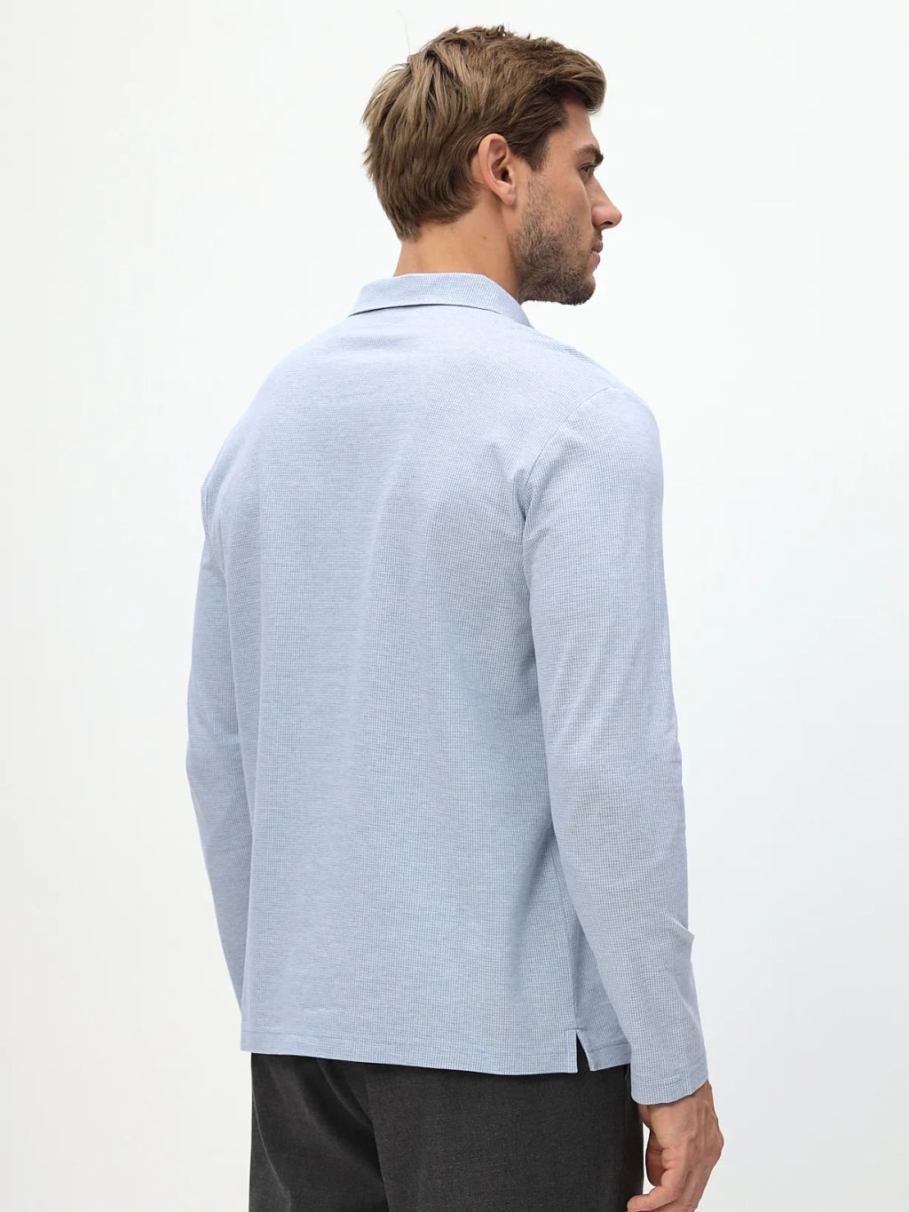 Джемпер мужской с воротником поло GREG G155-TD1246-LT7328 (голубой)  фото 4