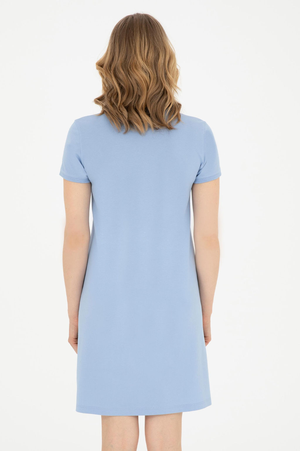 Женское голубое трикотажное платье Неожиданная скидка в корзине - U.s. polo assn фото 5