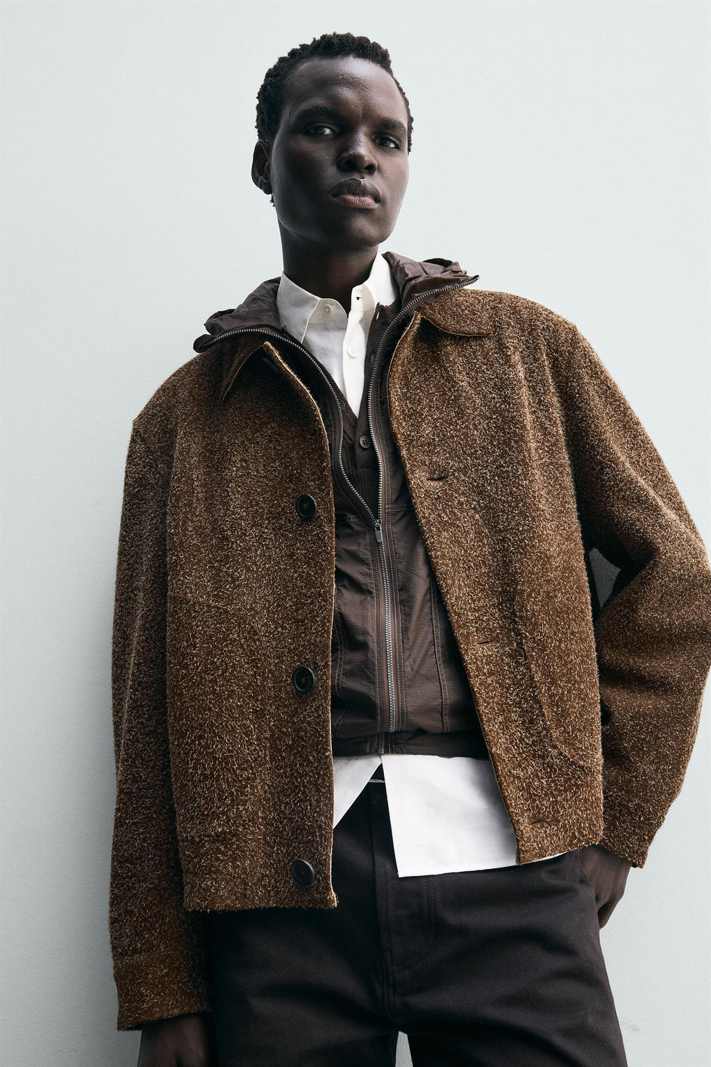 BRUSHED SUEDE LEATHER JACKET - Zara фото 5