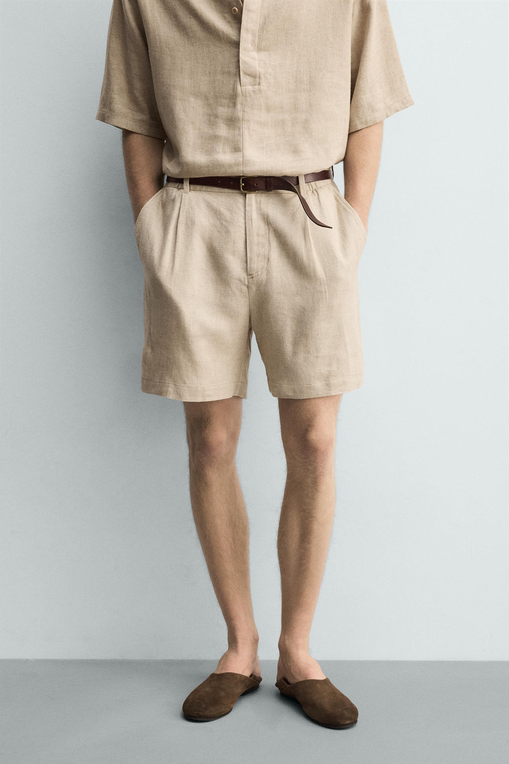 BERMUDA RELAXED FIT LINO - VISCOSA / Arena