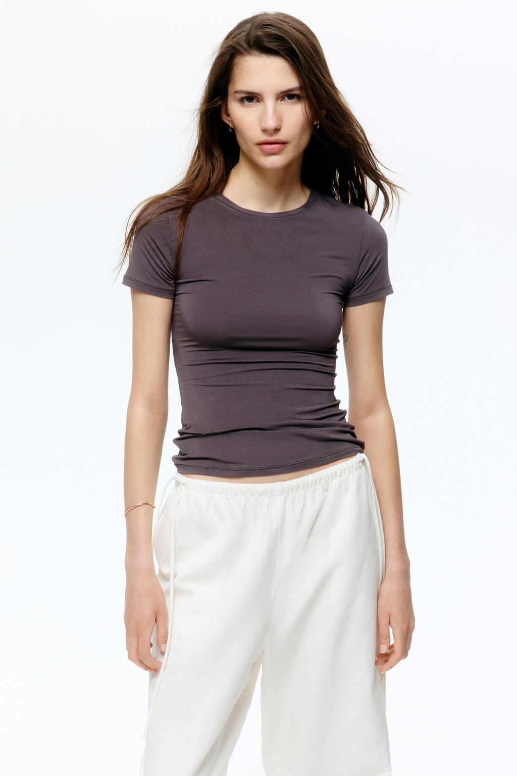 Camiseta entallada de modal - H&m фото 8