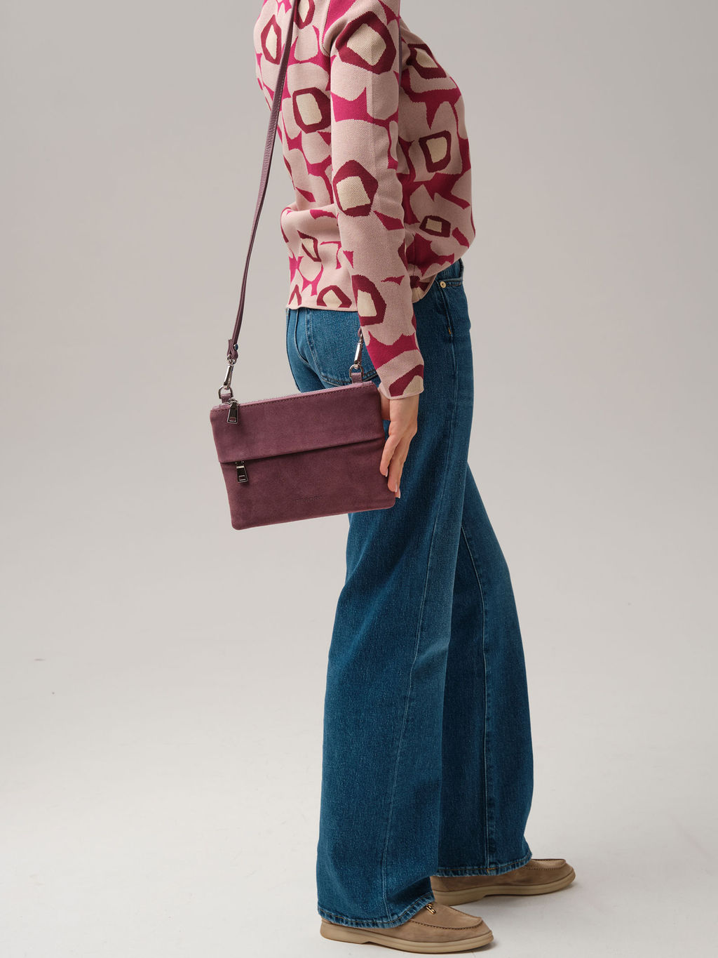 Замшевая сумка Deboro 3017 дым.лиловый