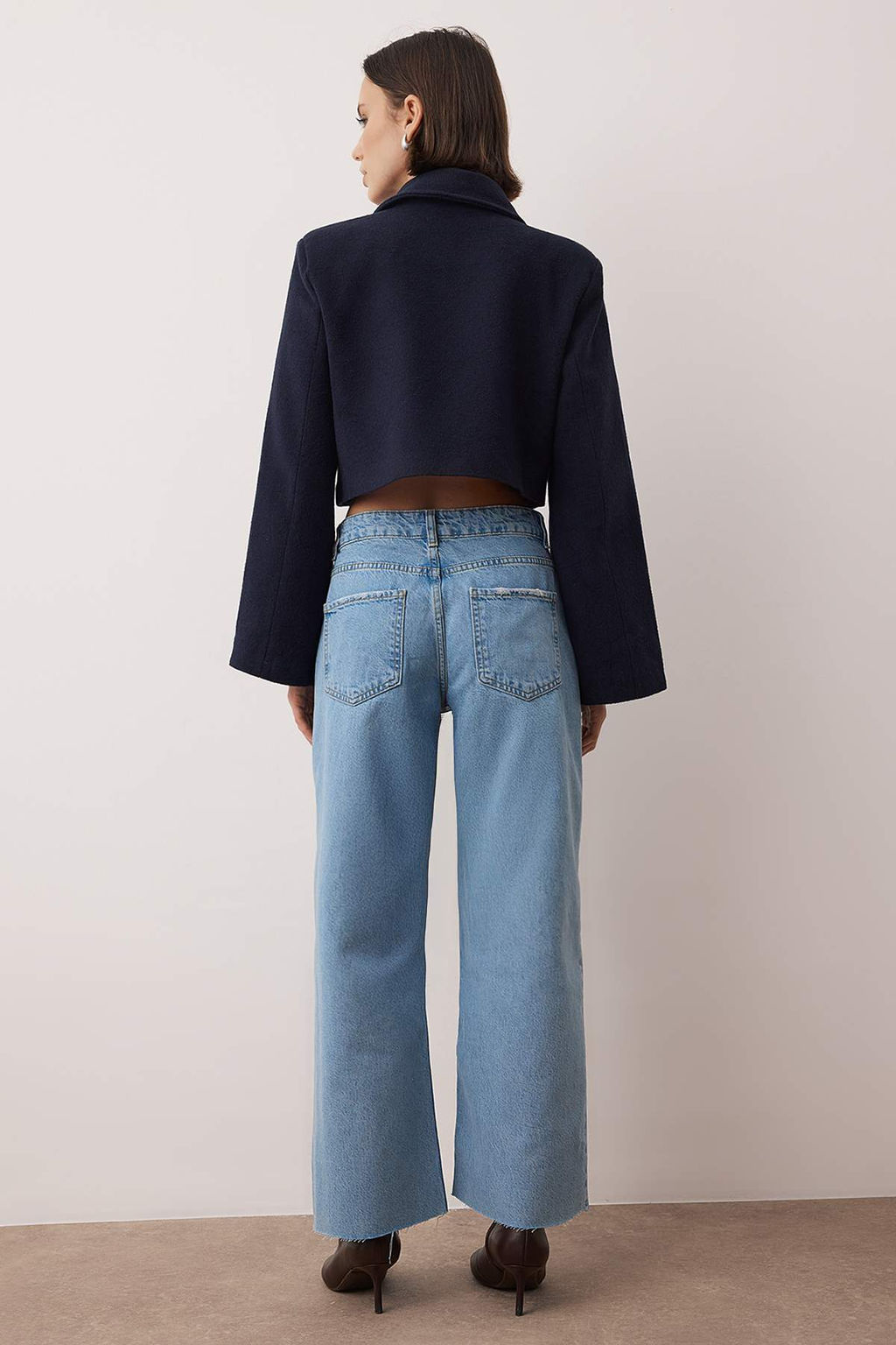 Mavi Normal Bel Paca Kesikli Straight Jeans TWOAW26JE00283 - Trendyolmilla фото 4