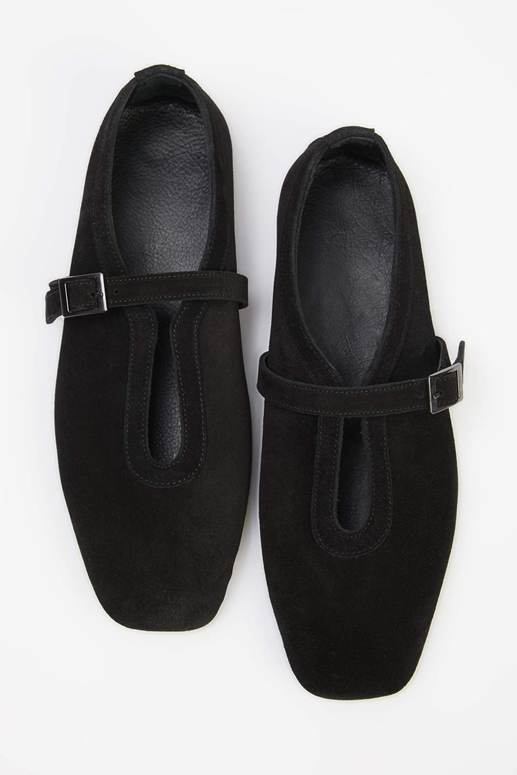 Siyah Hakiki Suet Mary Jane Kad?n Babet TAKSS26BE00012 - Trendyolmilla фото 3