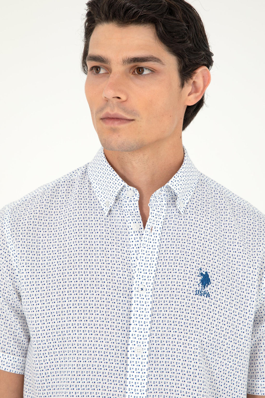 Мужская темно-синяя рубашка с коротким рукавом - U.s. polo assn фото 2