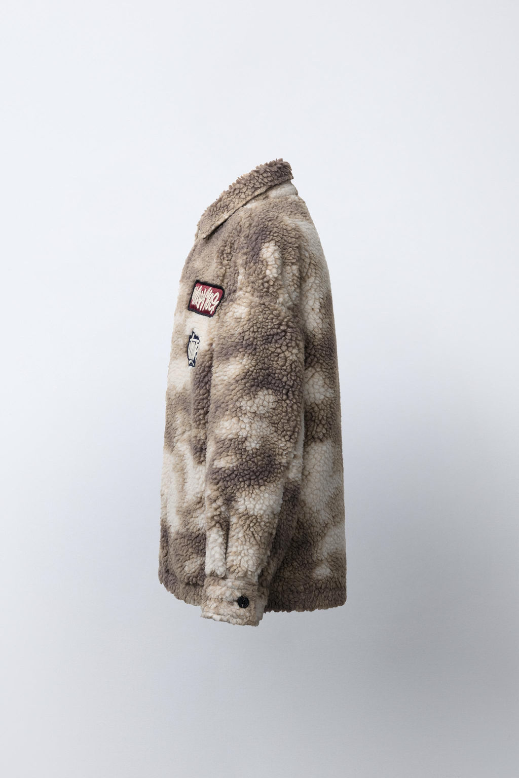 TIE-DYE FAUX SHEARLING OVERSHIRT WITH PATCHES - Zara фото 3