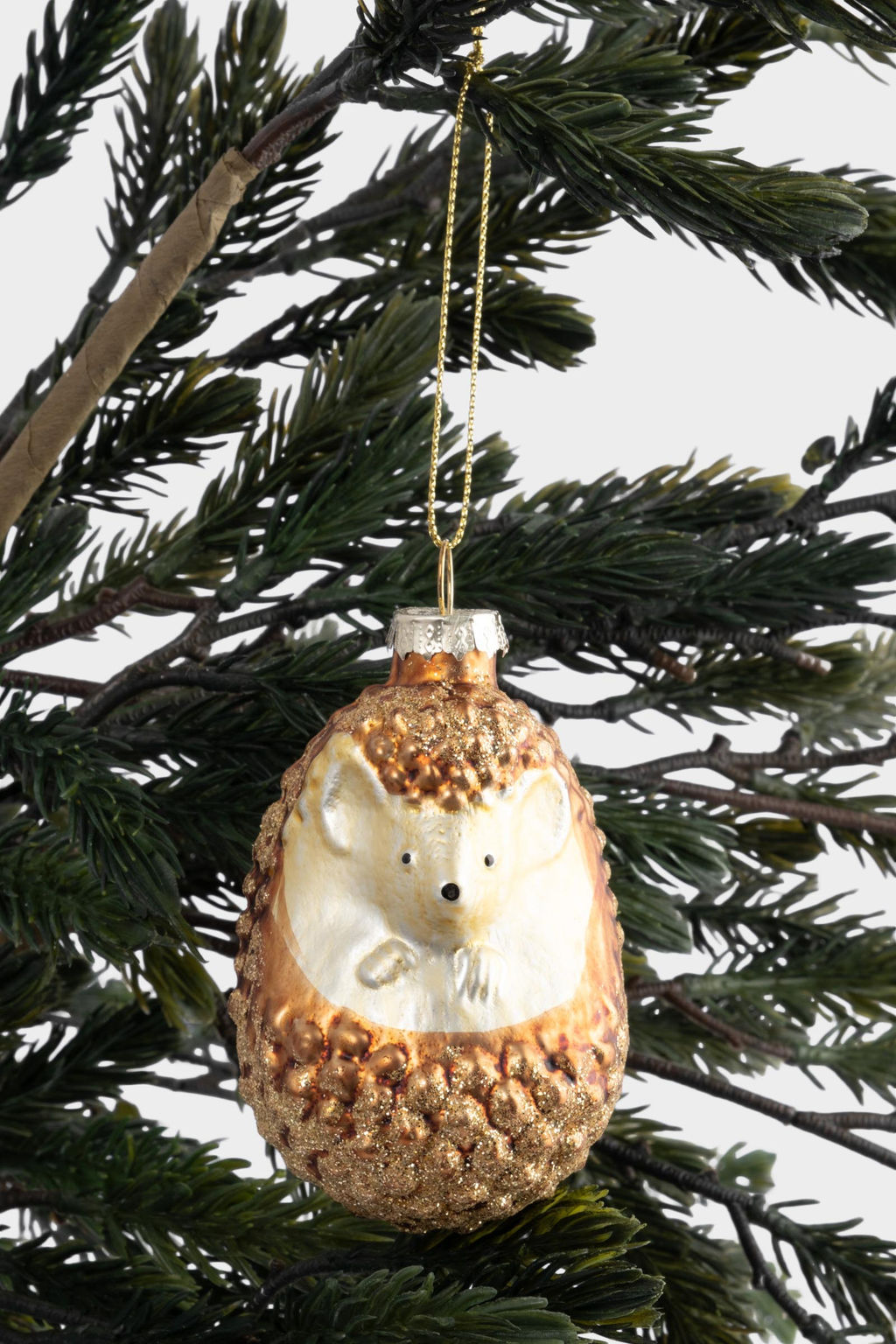 Игрушка елочная, 6x9 см, стекло, коричневый, Ежик, New year - Anna lafarg фото 5