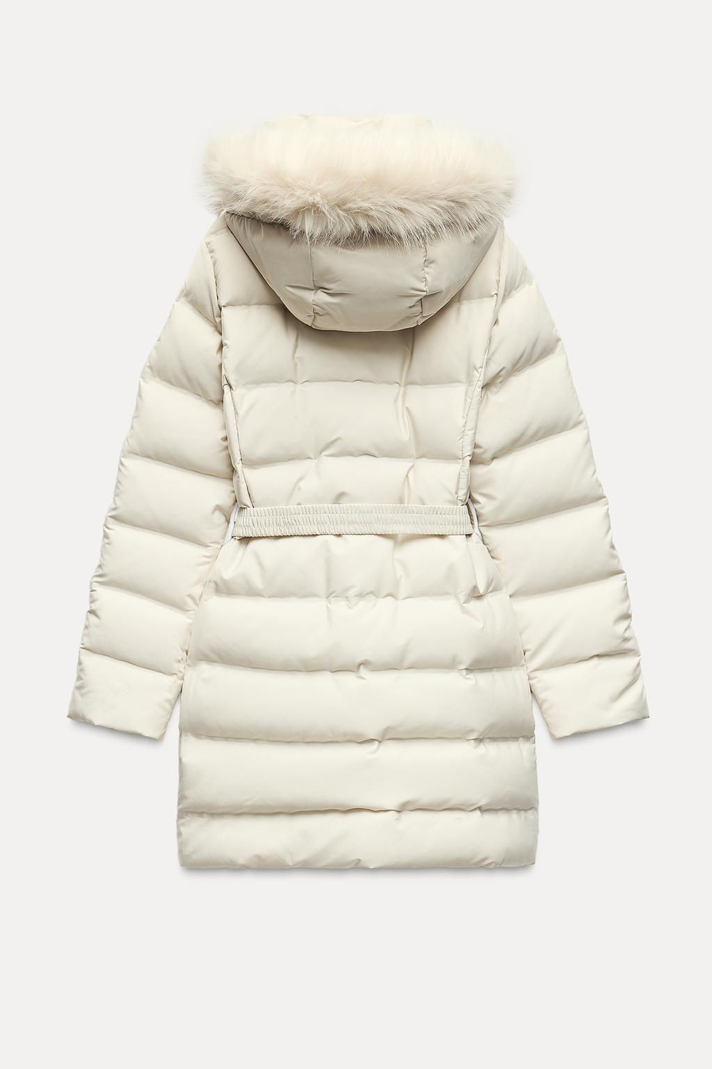 SEMI-LONG WIND PROTECTION HOODED PUFFER JACKET - Zara фото 7