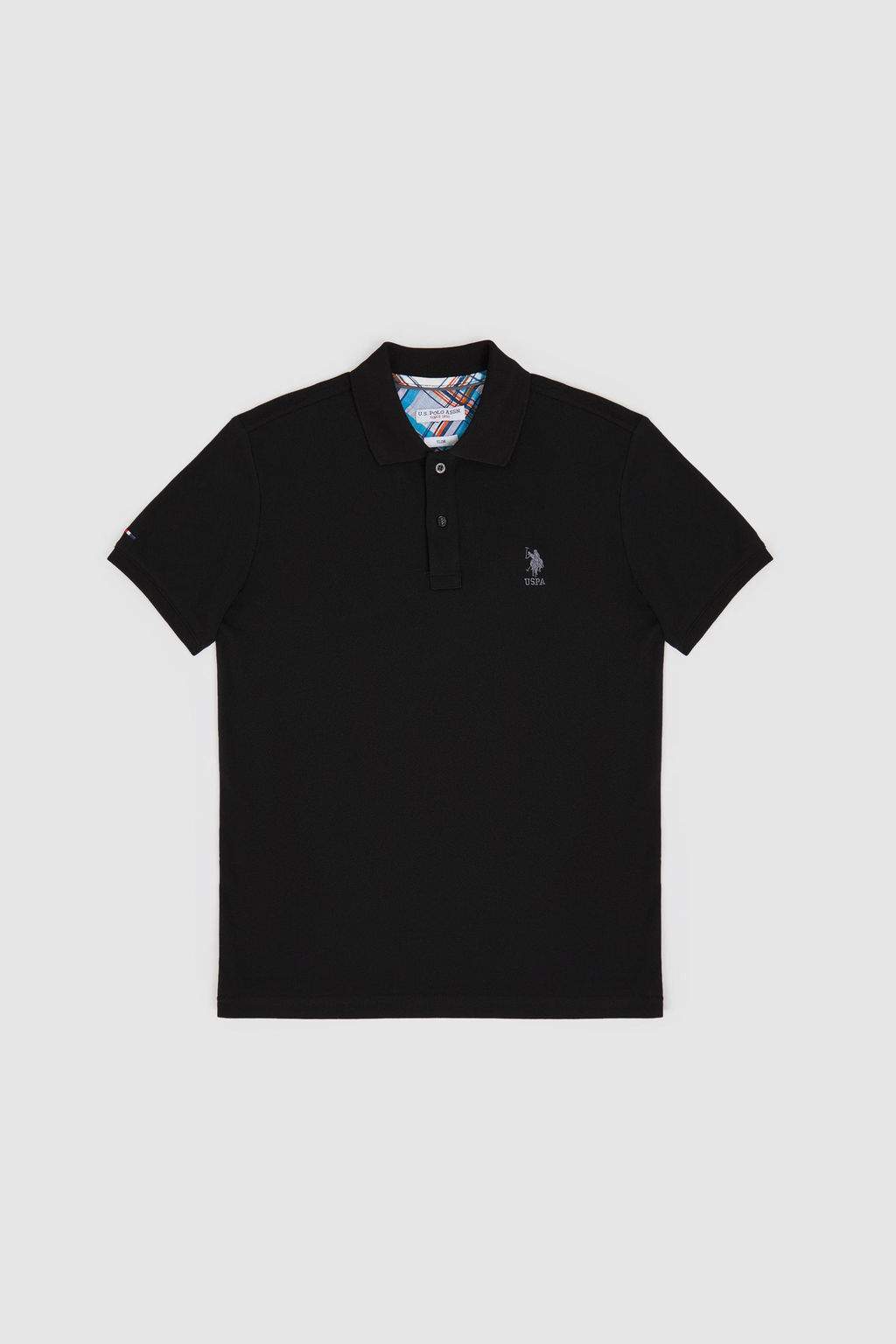Erkek Slim Fit Polo Yaka Siyah Basic Ti__rt