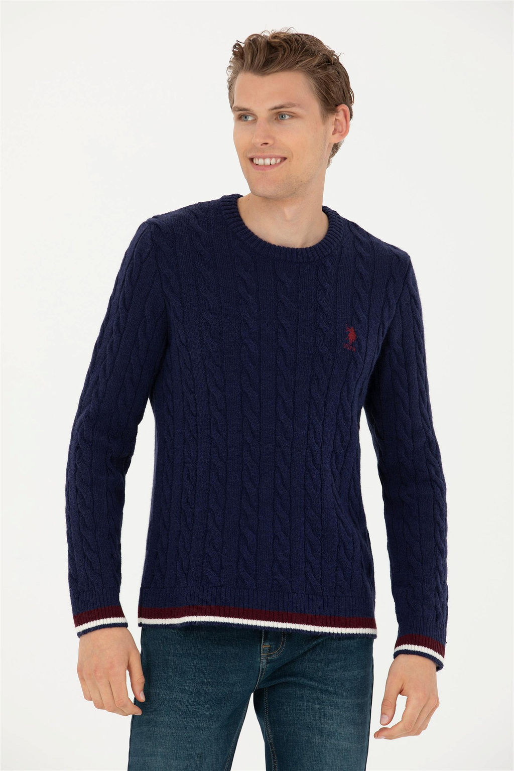 Мужской темно-синий свитер - U.s. polo assn фото 10