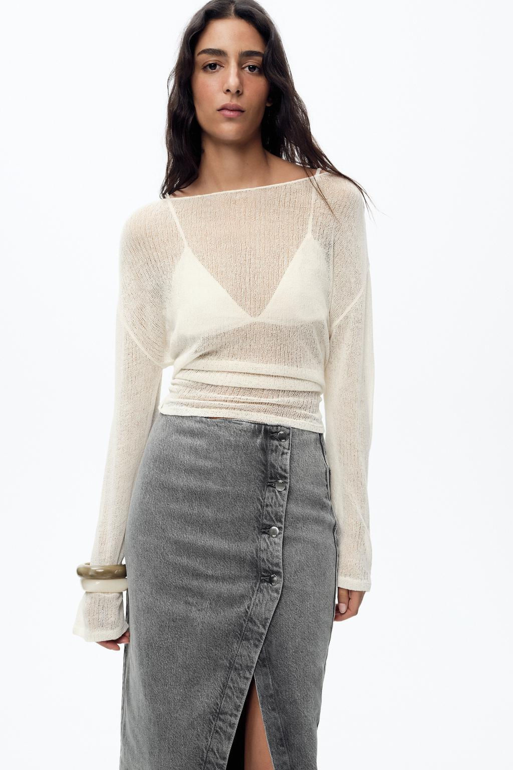 Z1975 DENIM CROSSOVER MIDI SKIRT - Zara фото 8