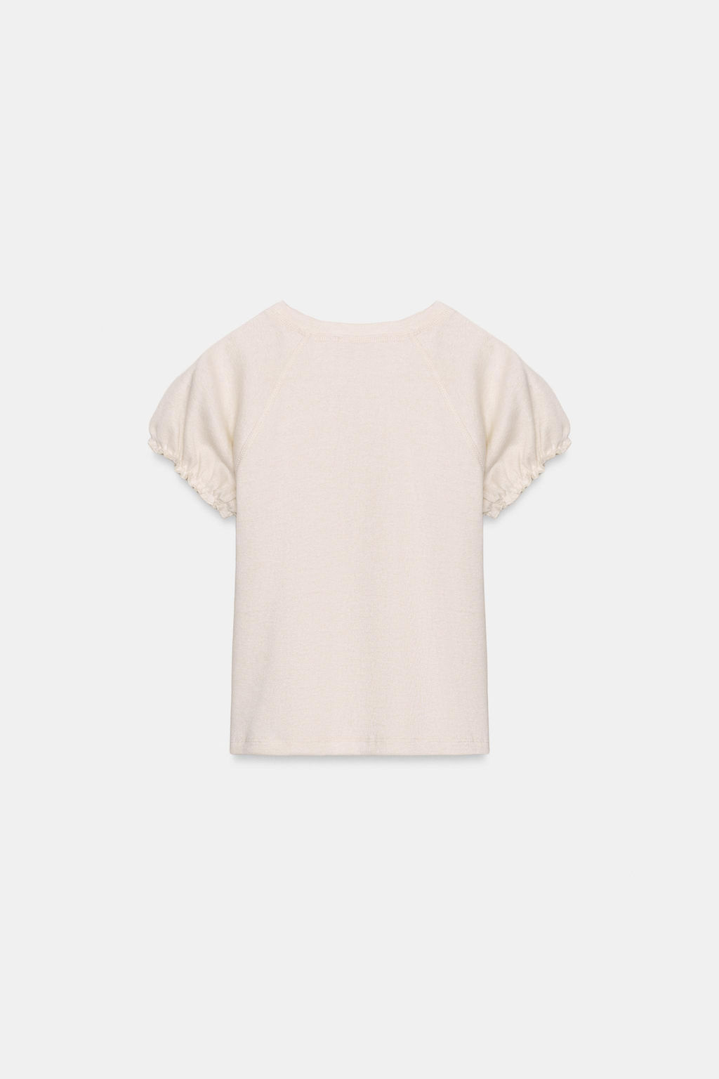 CAMISETA R?STICA VOLUMEN / Blanco roto - Zara фото 4