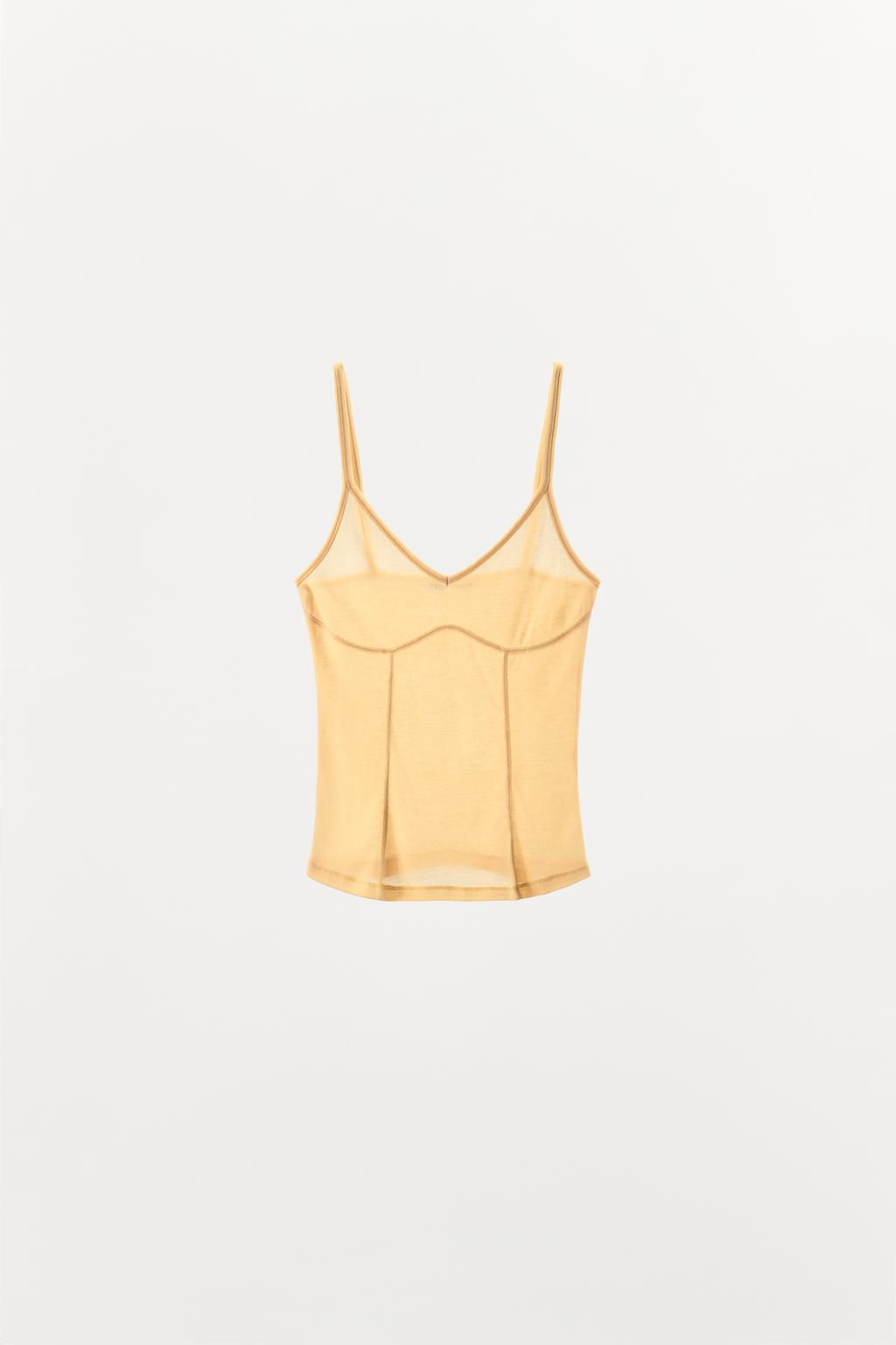 VEST TOP WITH TOPSTITCHING - Zara фото 12