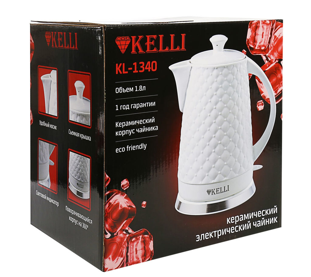 Чайник эл. 1,8 л керам., диск, Kelli, арт. 1340-KL - Полимербыт фото 5