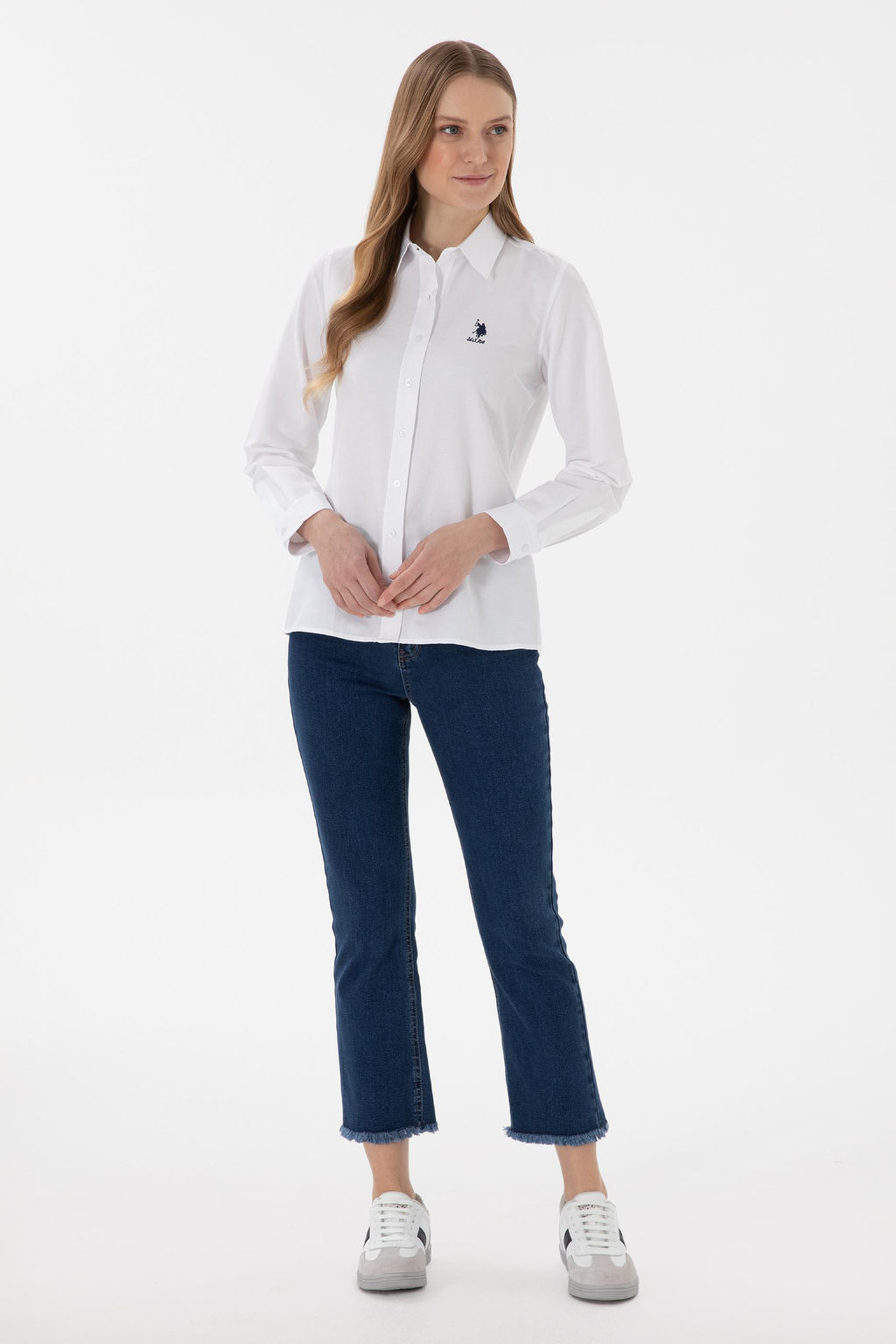 Kad_n Beyaz Uzun Kollu Basic G_mlek Sepette S_rpriz _ndirim - U.s. polo assn фото 4