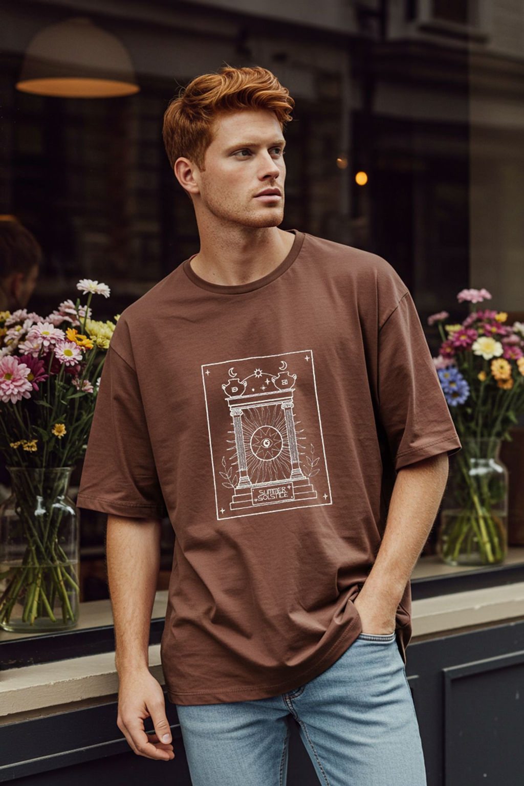 TRENDYOL MAN Mint Oversize/Genis Kesim Nak?sl? %100 Pamuklu Tok Kumas T-shirt TMNSS25TS00054