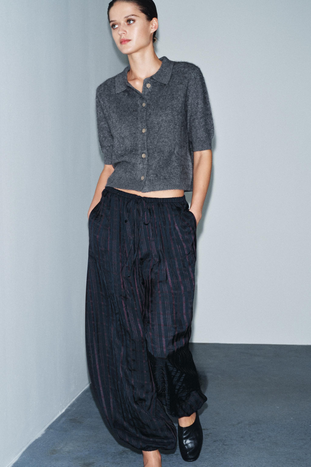 CHECKED BALLOON TROUSERS ZW COLLECTION - Zara фото 3
