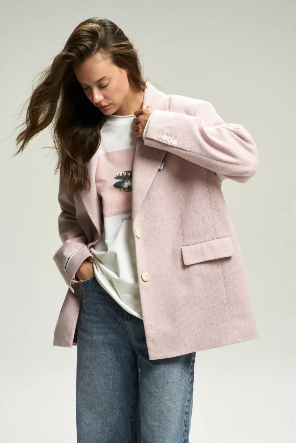 Пальто-жакет "Ёлочка" Pink