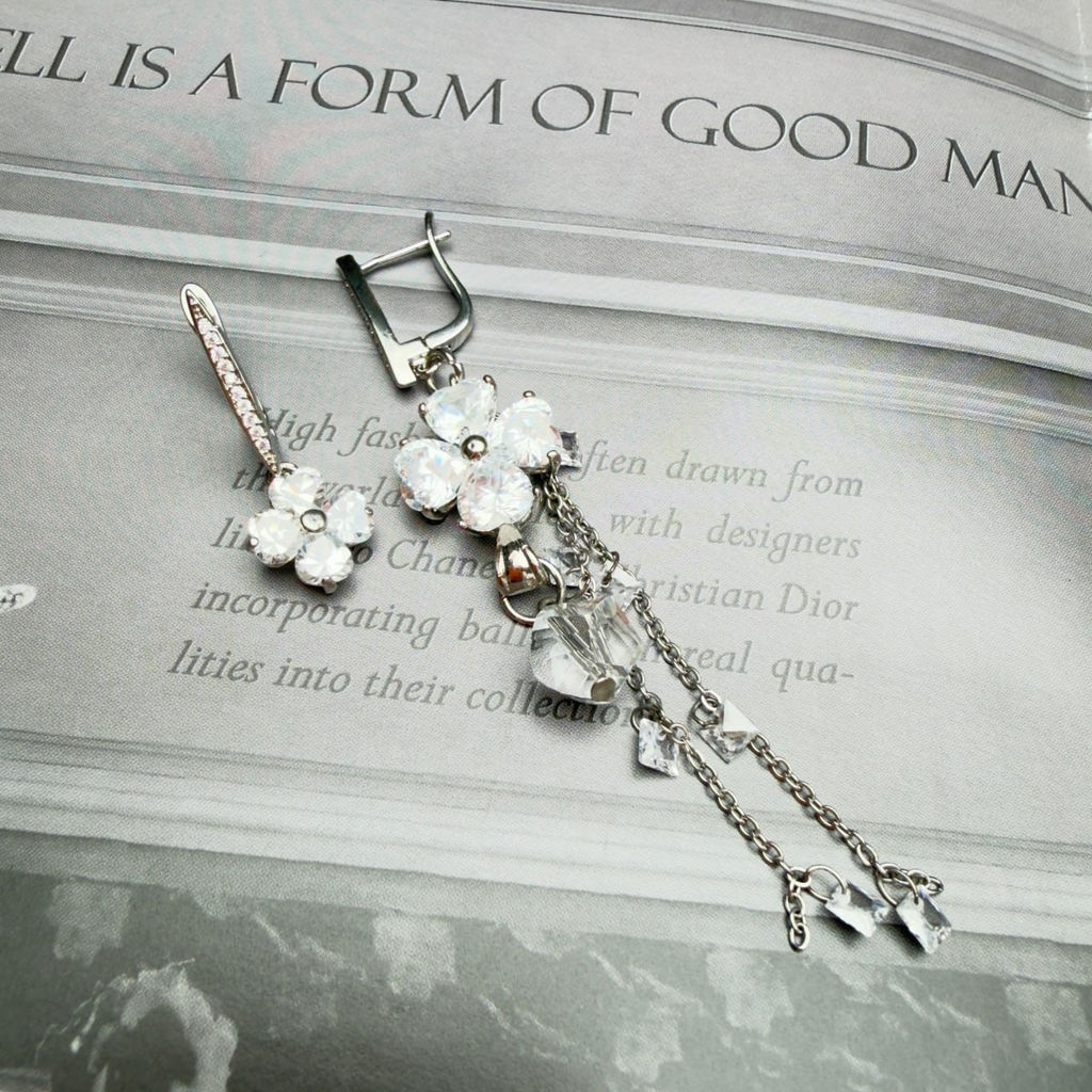 Серьги на замке цветок