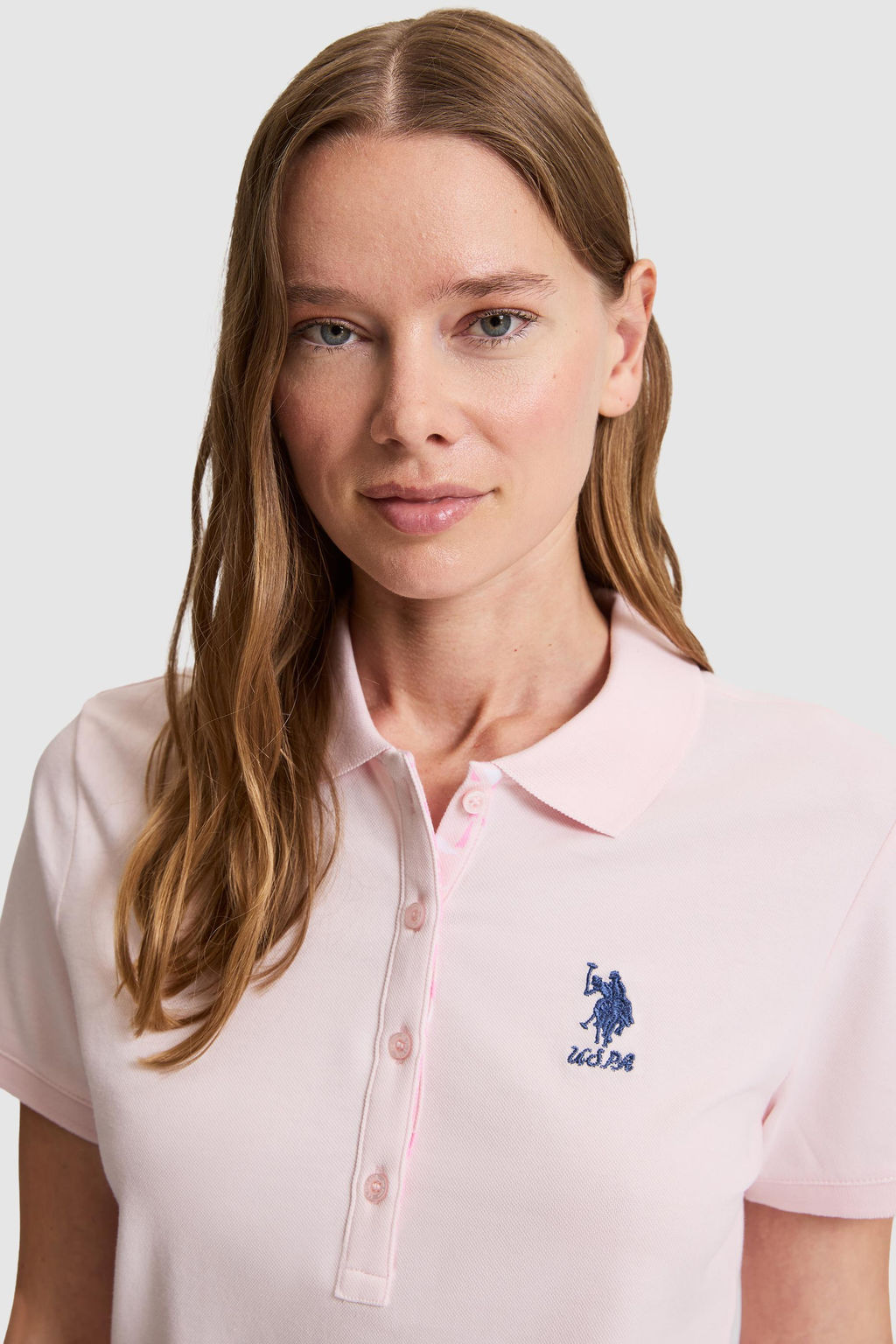Kad_n A__k Pembe Polo Yaka Basic Ti__rt - U.s. polo assn фото 2