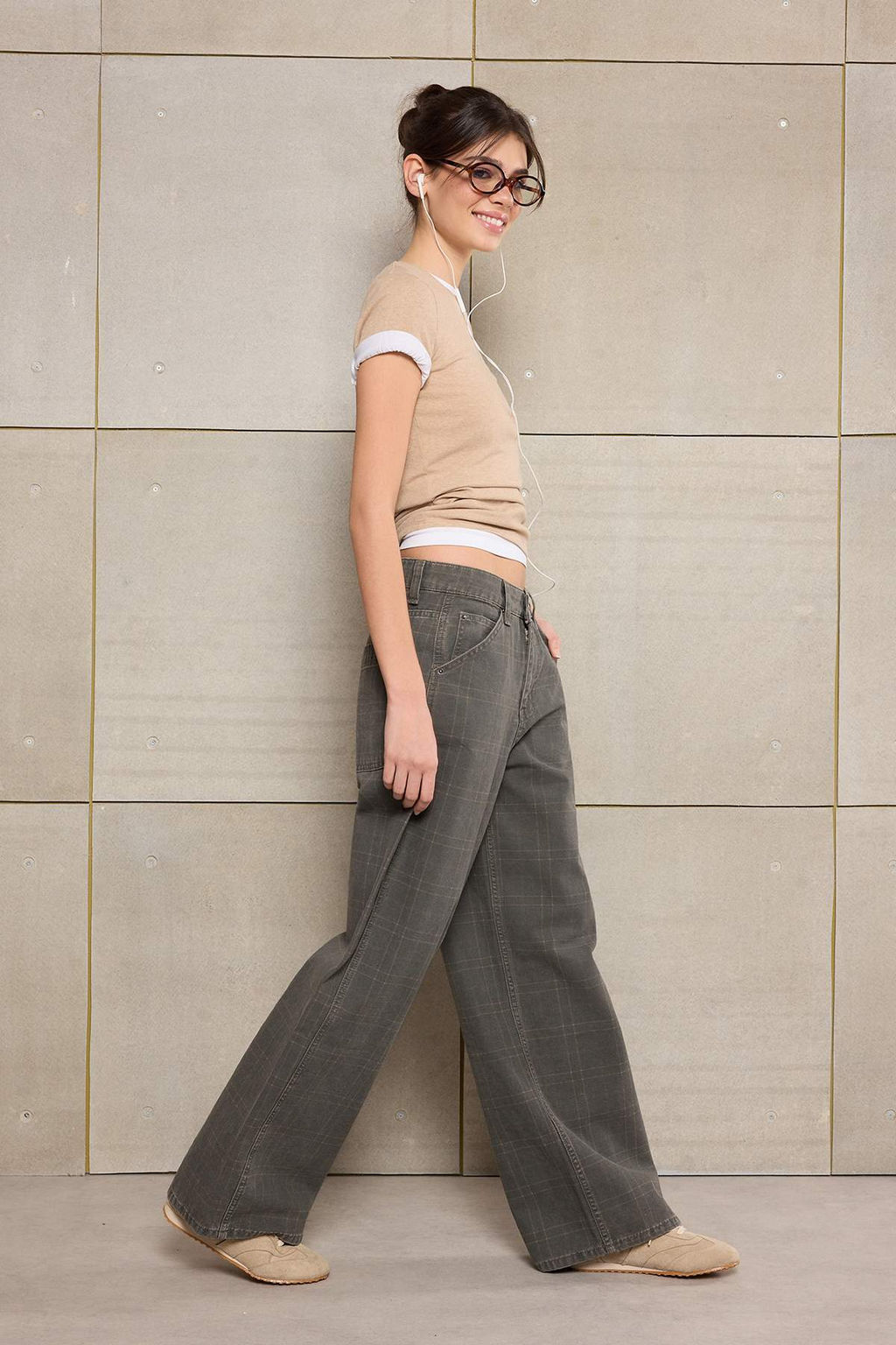 Cok Renkli Ekose Desenli Yuksek Bel %100 Pamuk Baggy Jeans TWOSS26JE00052 - Trendyolmilla фото 4