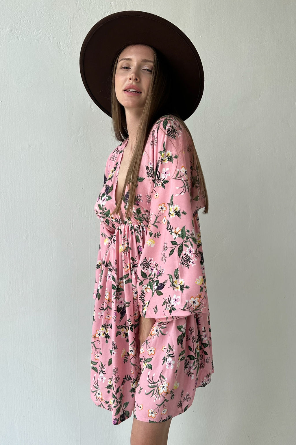 Платье женское FLOWER030/09/Розовый, зеленый - M&G all natural фото 5