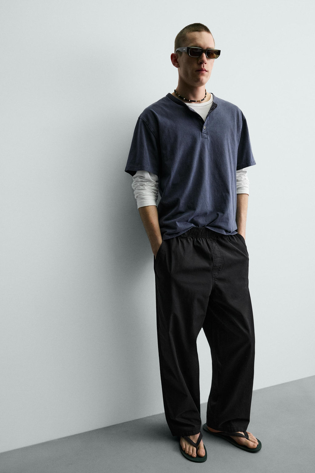 PANTAL?N RELAXED FIT ALGOD?N / Negro - Zara фото 6