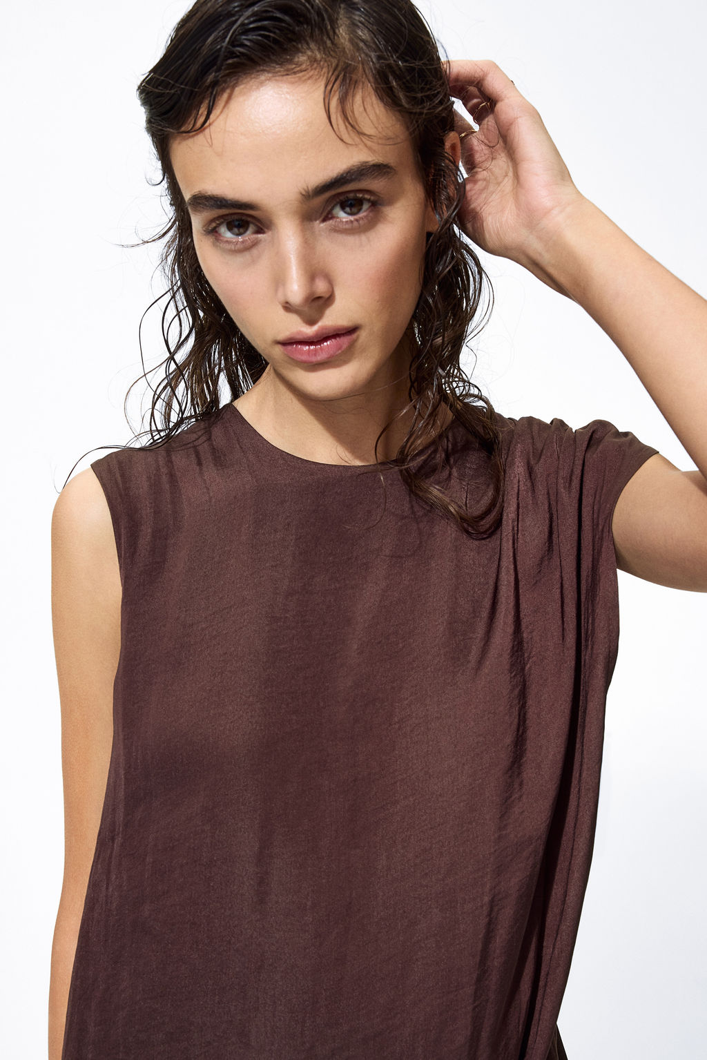 Vestido drapeado de sat?n - H&m фото 8