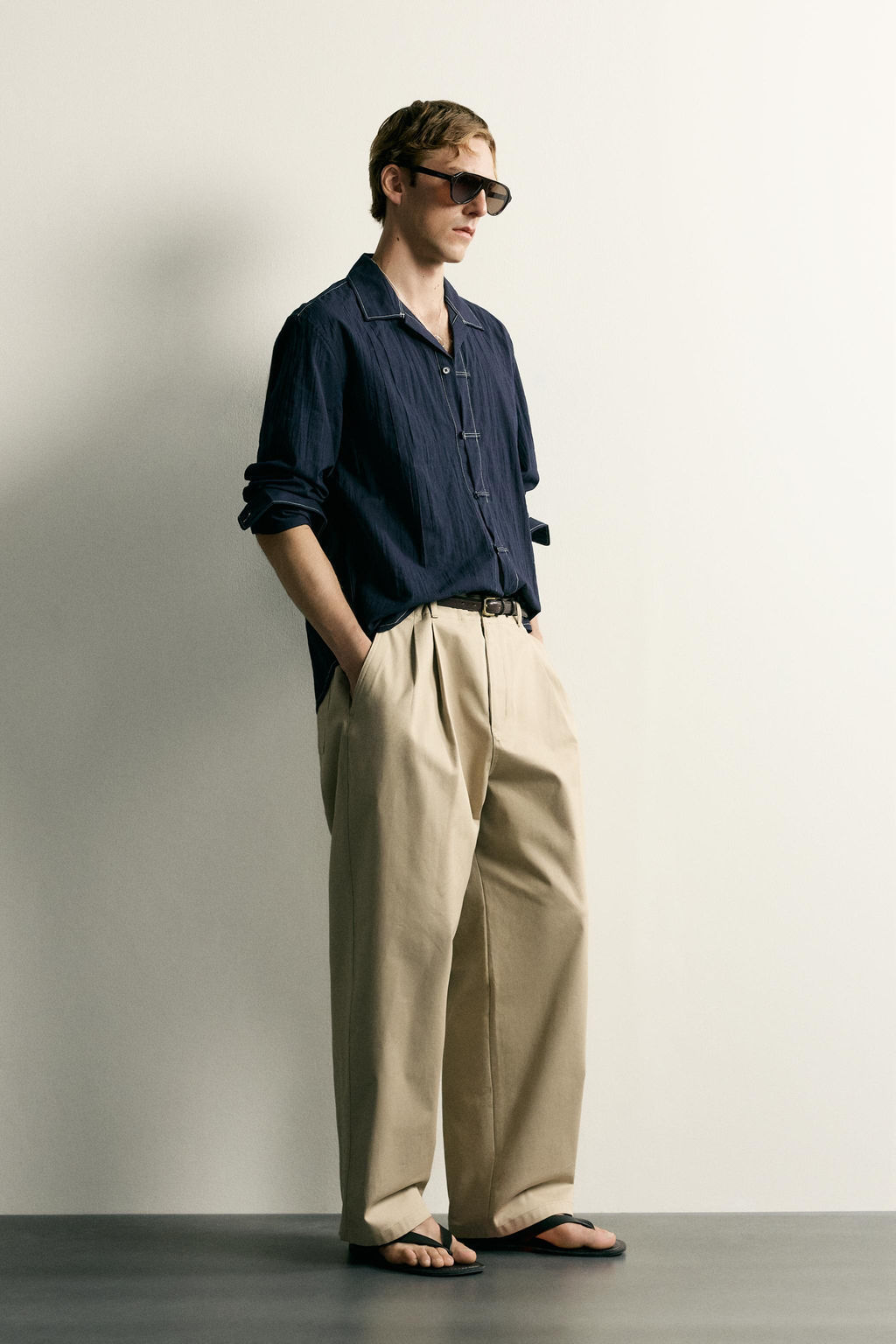 CAMISA RELAXED FIT ALAMARES TEJIDO / Marino - Zara фото 4