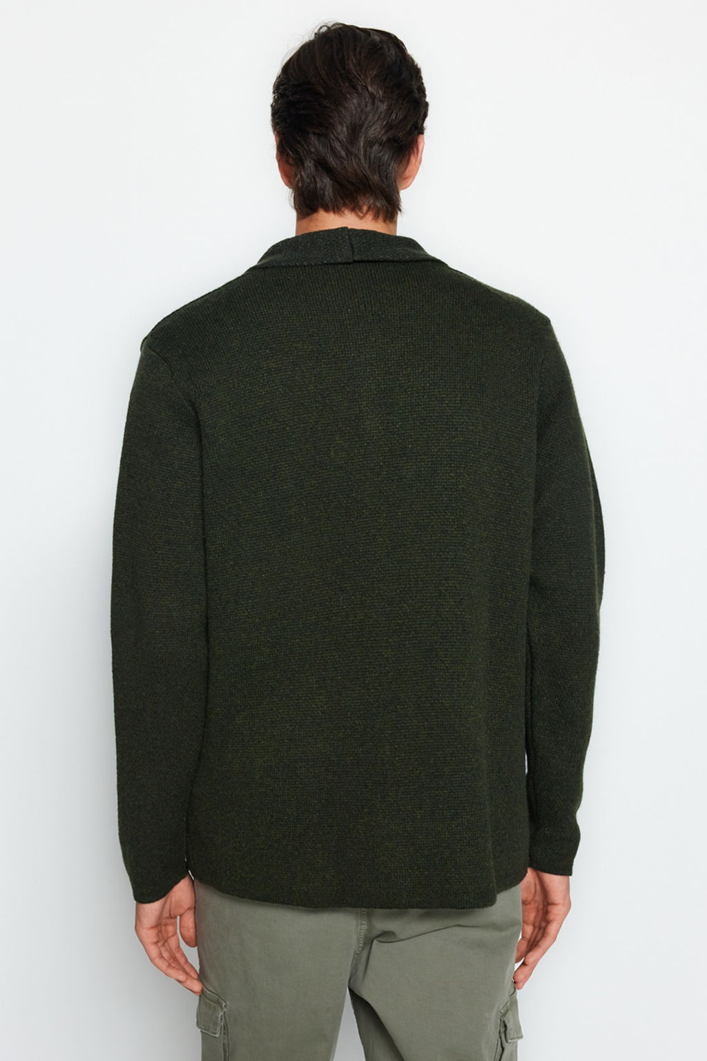 TRENDYOL MAN Antrasit Regular Fit Yunlu Yaka Triko H?rka TMNAW22HI0140 - Trendyolmilla фото 6
