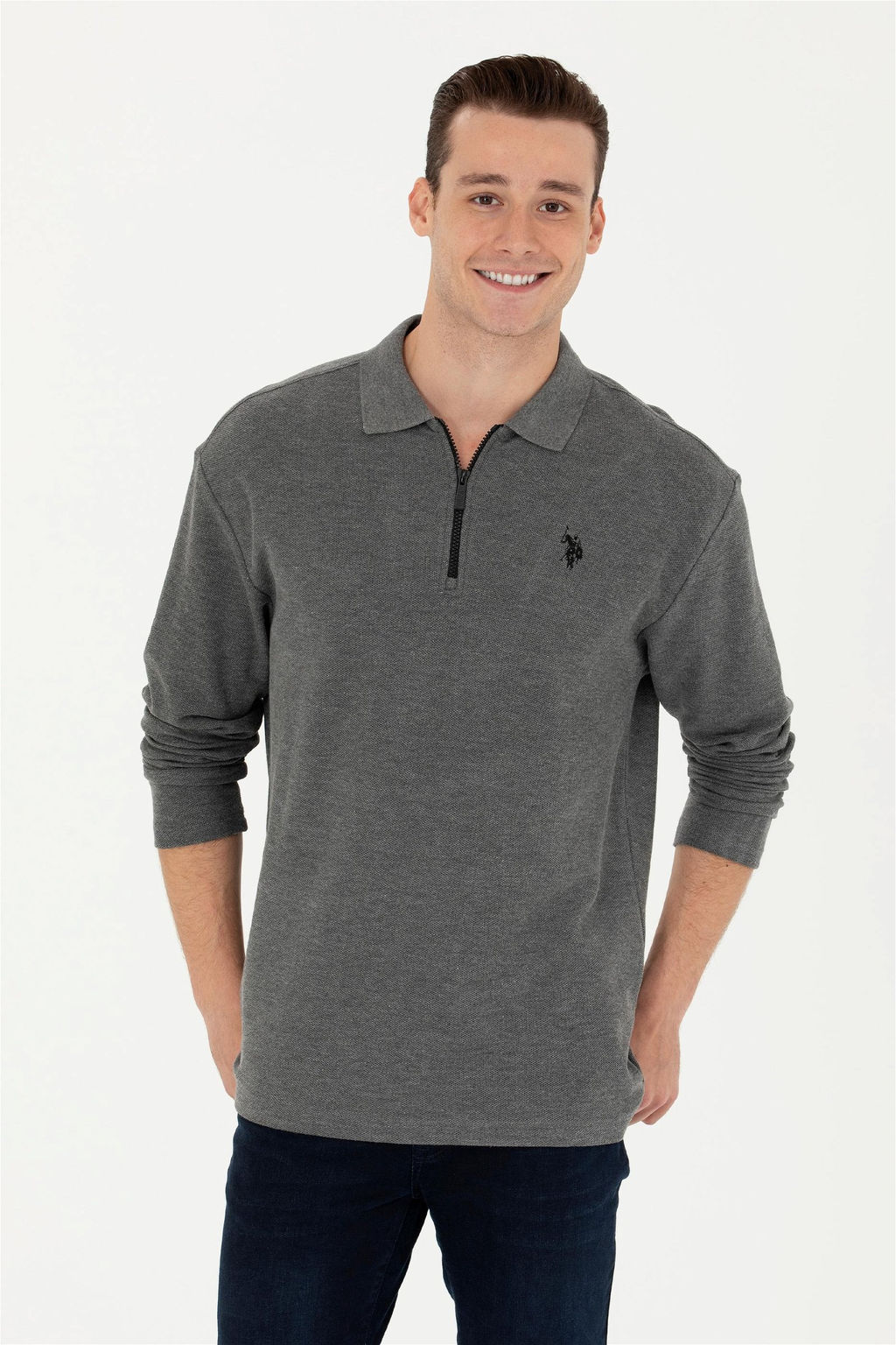 U. S. Polo Assn / Мужской свитшот антрацитового цвета - U.s. polo assn фото 8