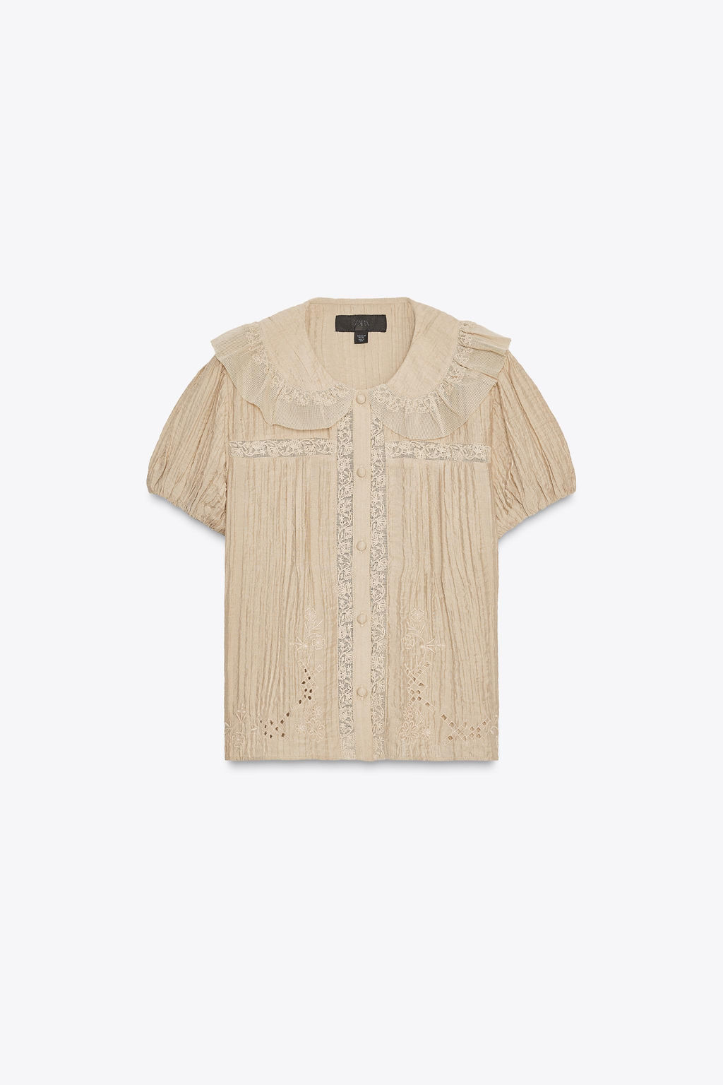 EMBROIDERED PETER PAN COLLAR SHIRT - Zara фото 6