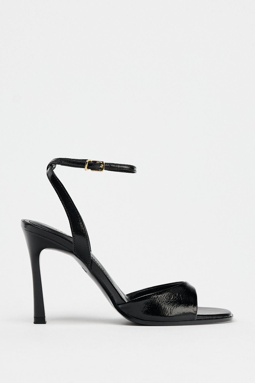 PATENT-FINISH HIGH-HEEL SANDALS - Zara фото 9