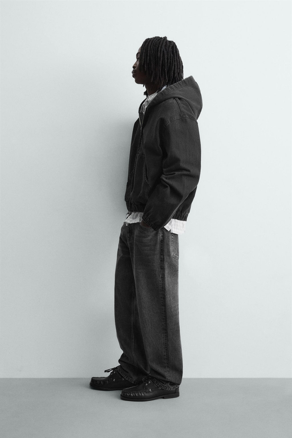 CAZADORA LAVADA CAPUCHA / Carb?n - Zara фото 4