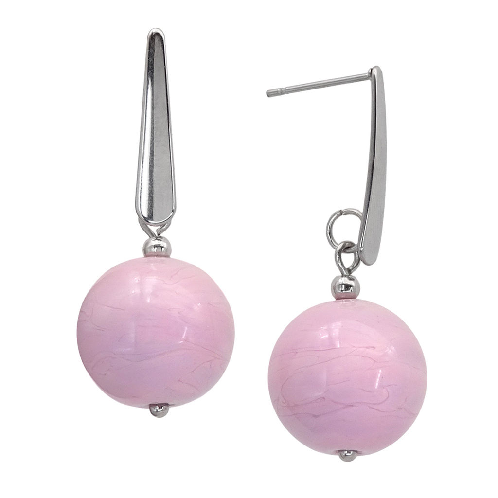 Серьги из муранского стекла PINK HAZE LS3118