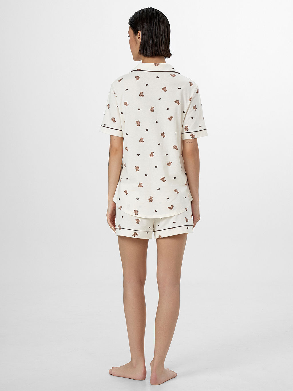 Комплект домашний женский молочный с принтом мишки - Mark formelle фото 3