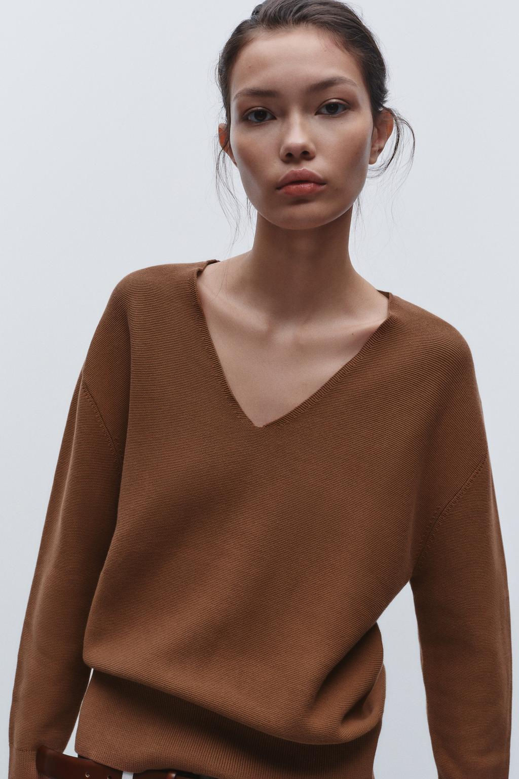 V-NECK KNIT SWEATER - Zara фото 3