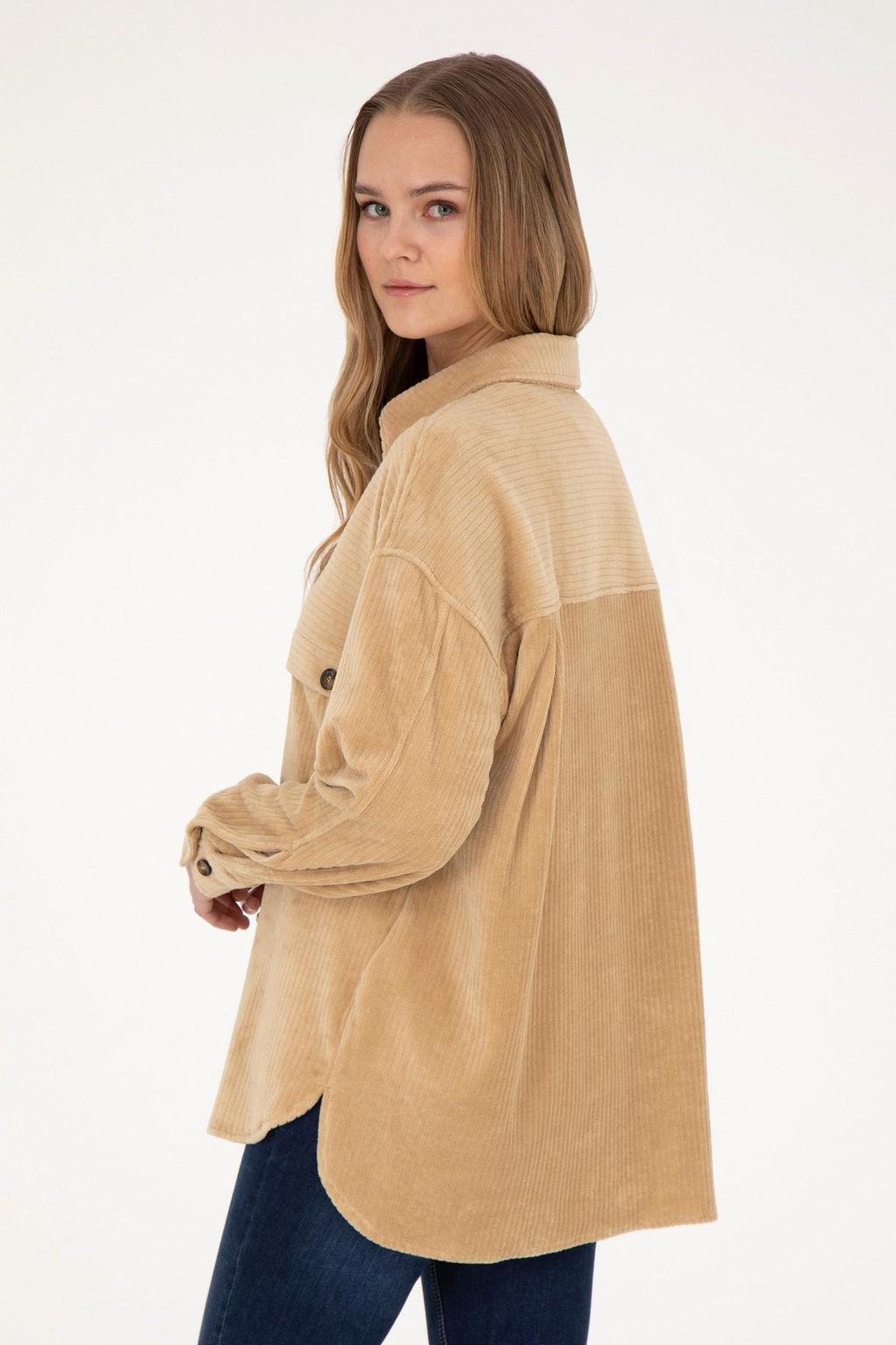 Женская трикотажная рубашка песочного цвета - U.s. polo assn фото 12