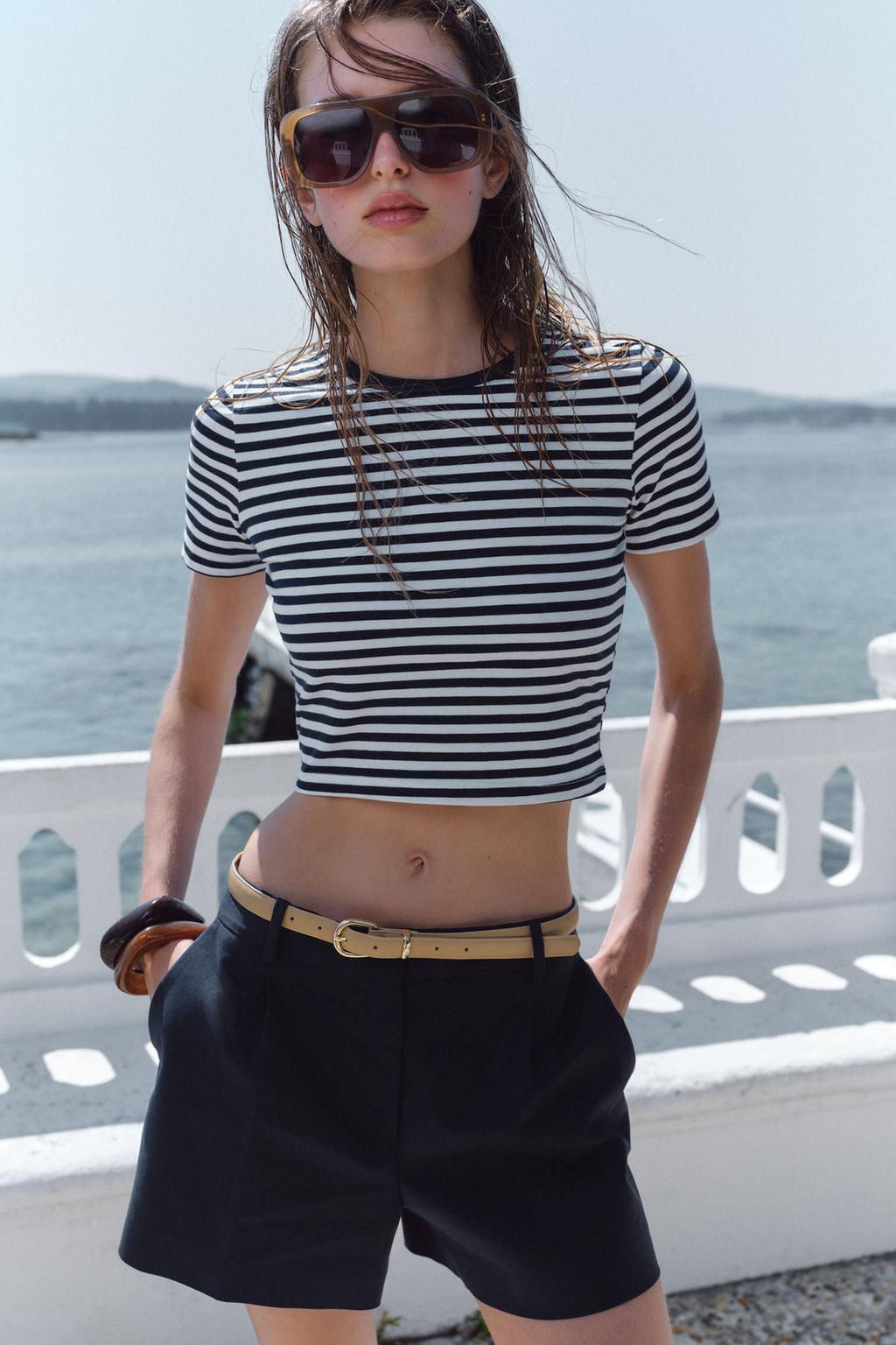 CROPPED STRETCH T-SHIRT - Zara фото 84