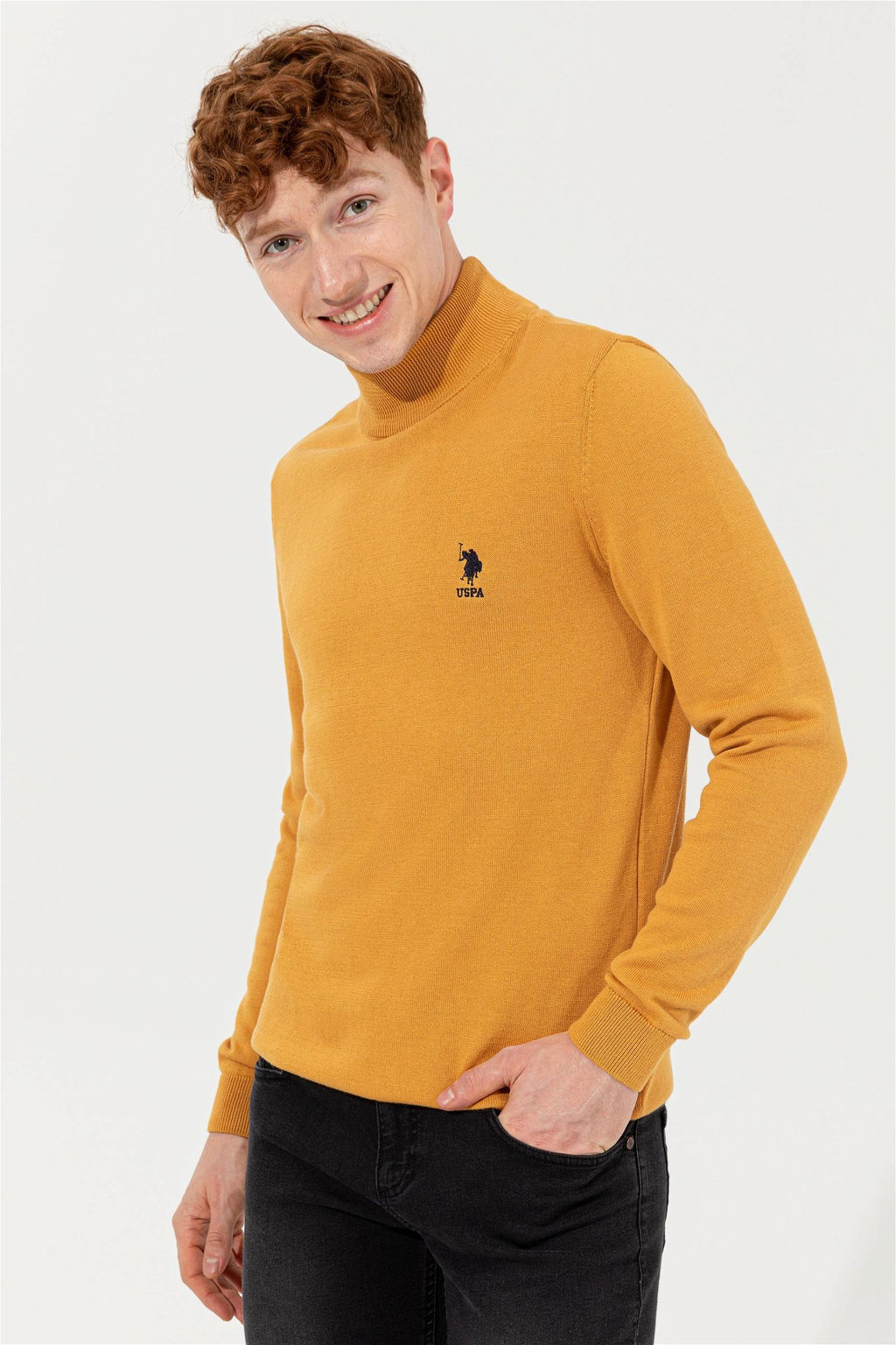 Мужской желтый трикотажный свитер Basic - U.s. polo assn фото 7