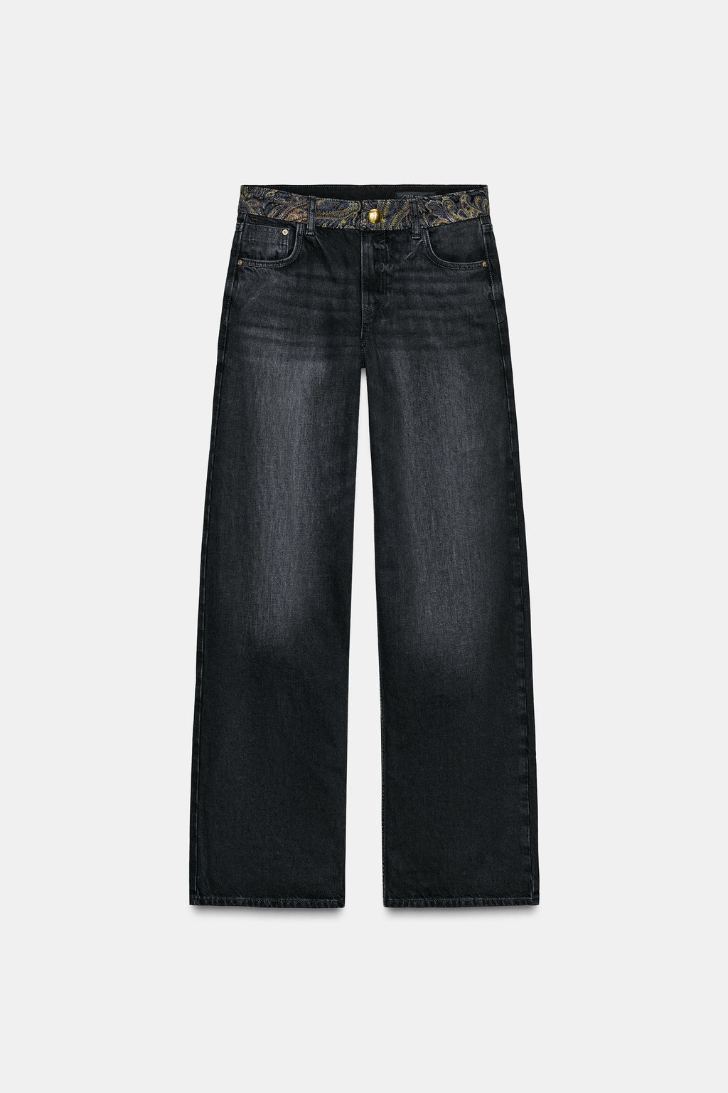 Z1975 MID-WAIST JACQUARD WAIST JEANS - Zara фото 16
