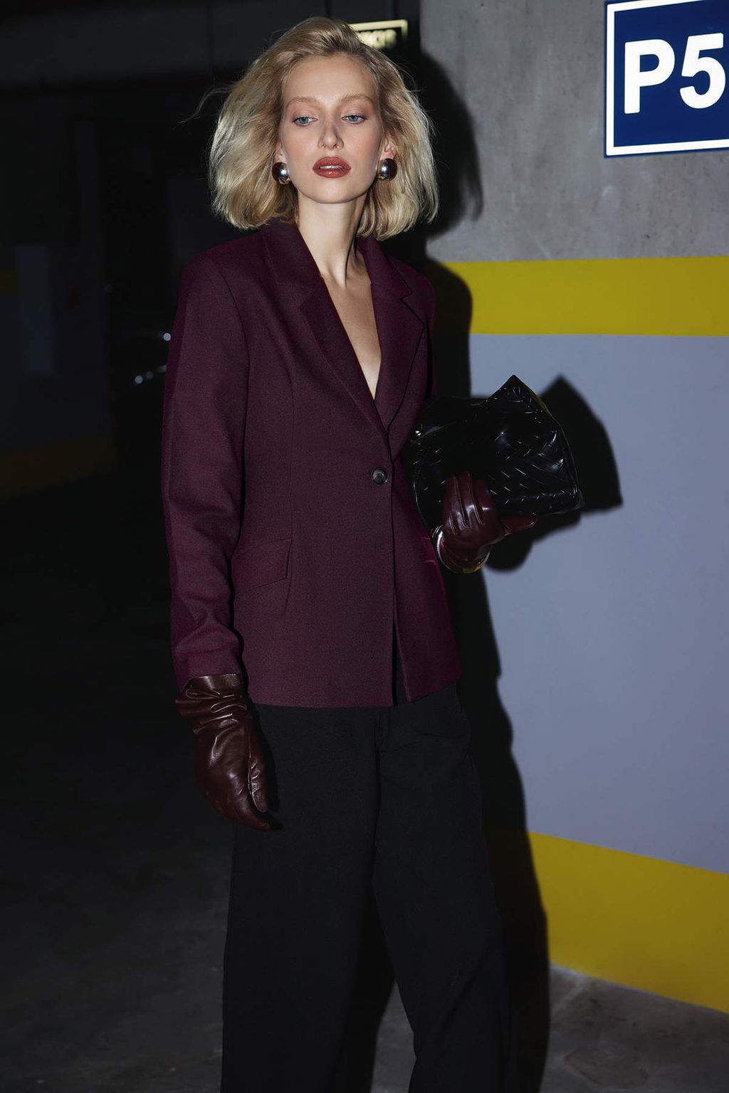 EXCLUSIVE Ozel Koleksiyon Bordo Fitted Kase Blazer Ceket TWOAW26BC00054