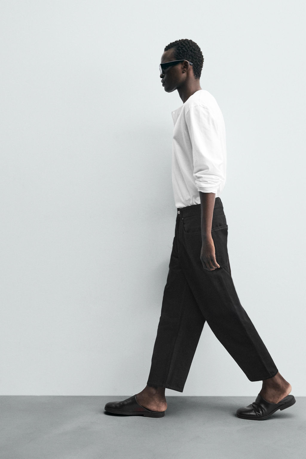 TAPERED WIDE-LEG JEANS - Zara фото 6