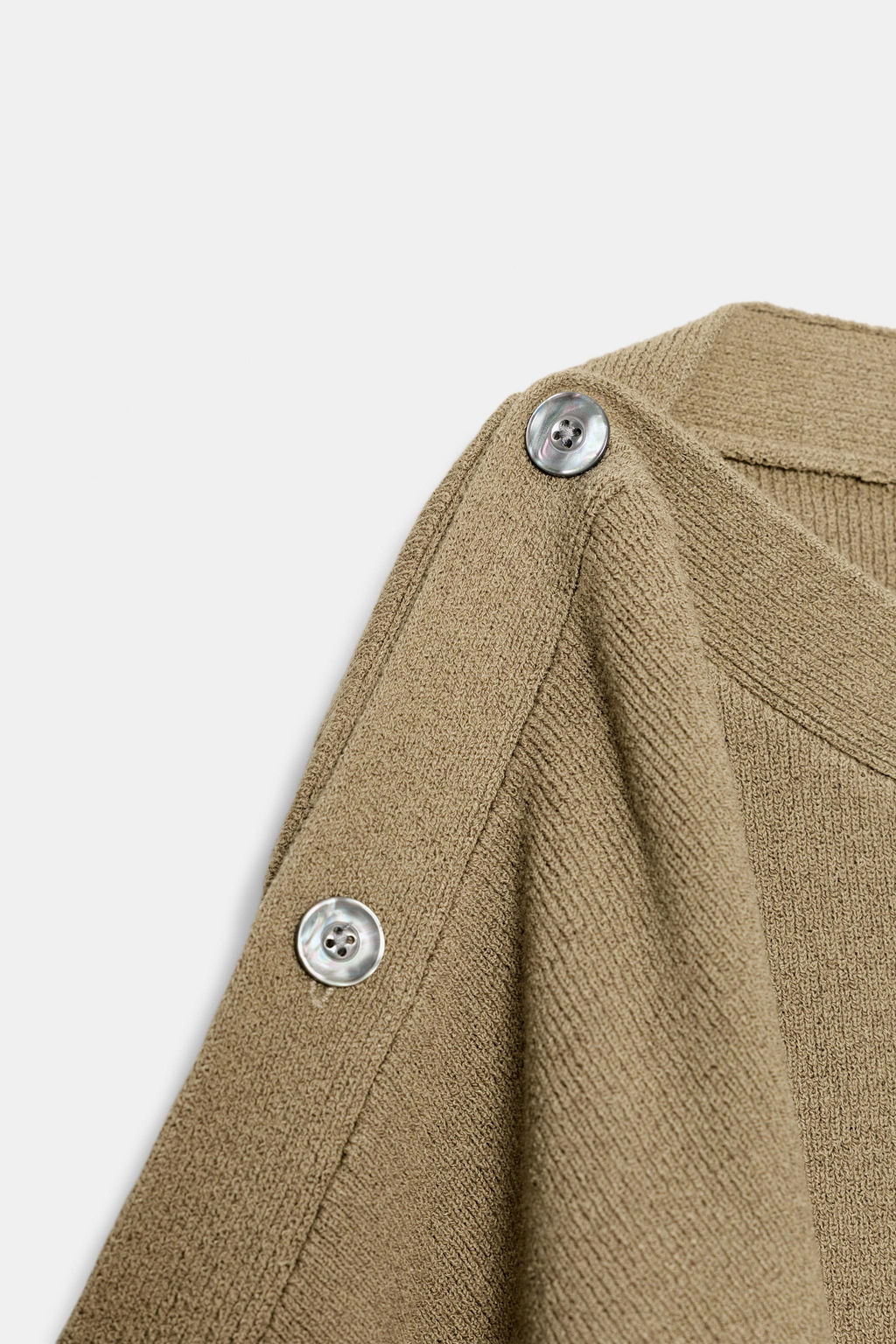 JERSEY PUNTO MANGA CAPA BOTONES / Beige claro - Zara фото 7