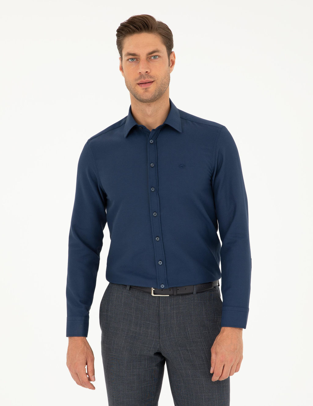 Lacivert Slim Fit Arm_rl_ Uzun Kollu G_mlek