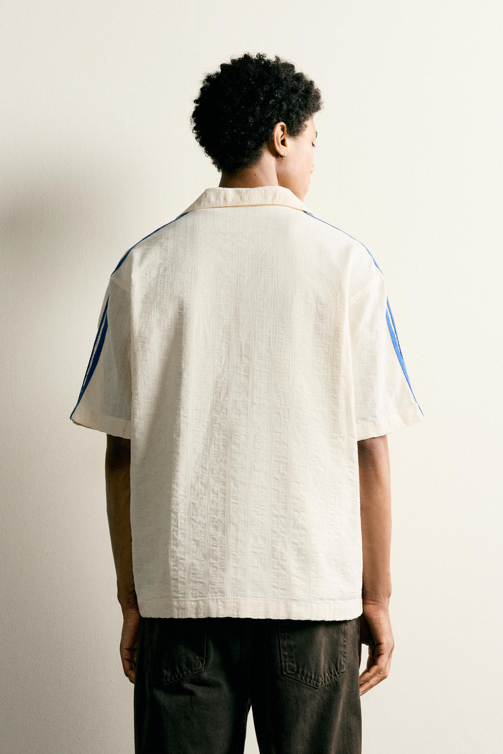 CAMISA BANDAS BORDADO CONTRASTE / Blanco roto - Zara фото 3