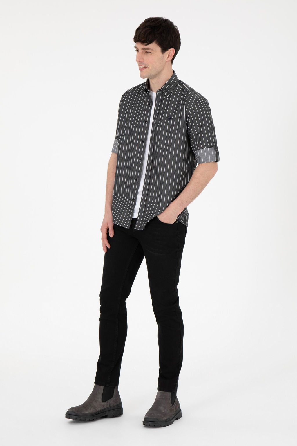 Мужская черная рубашка с длинным рукавом Неожиданная скидка в корзине - U.s. polo assn фото 4