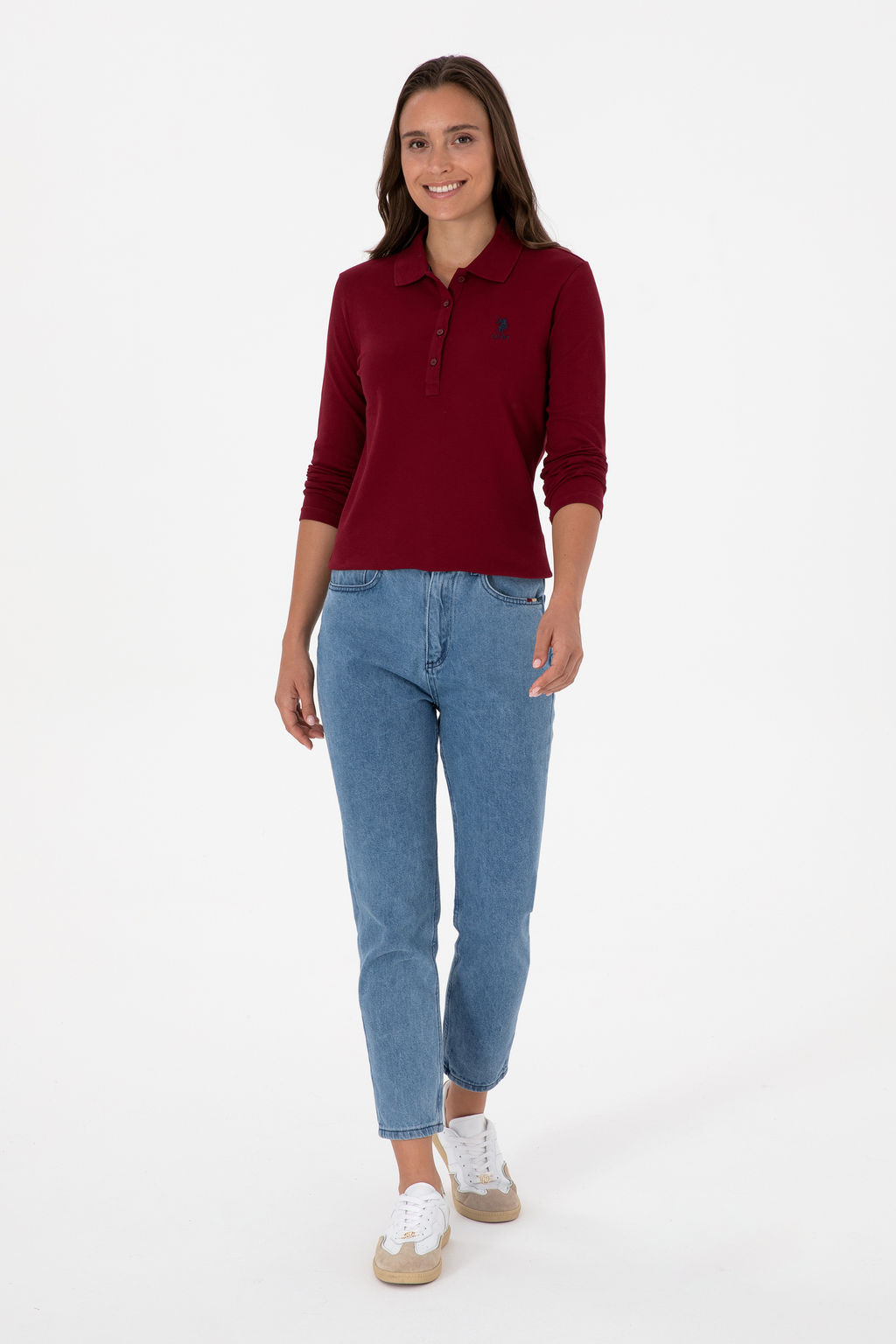 Kad_n Bordo Basic Polo Yaka Sweatsh_rt Sepette S_rpriz _ndirim - U.s. polo assn фото 10